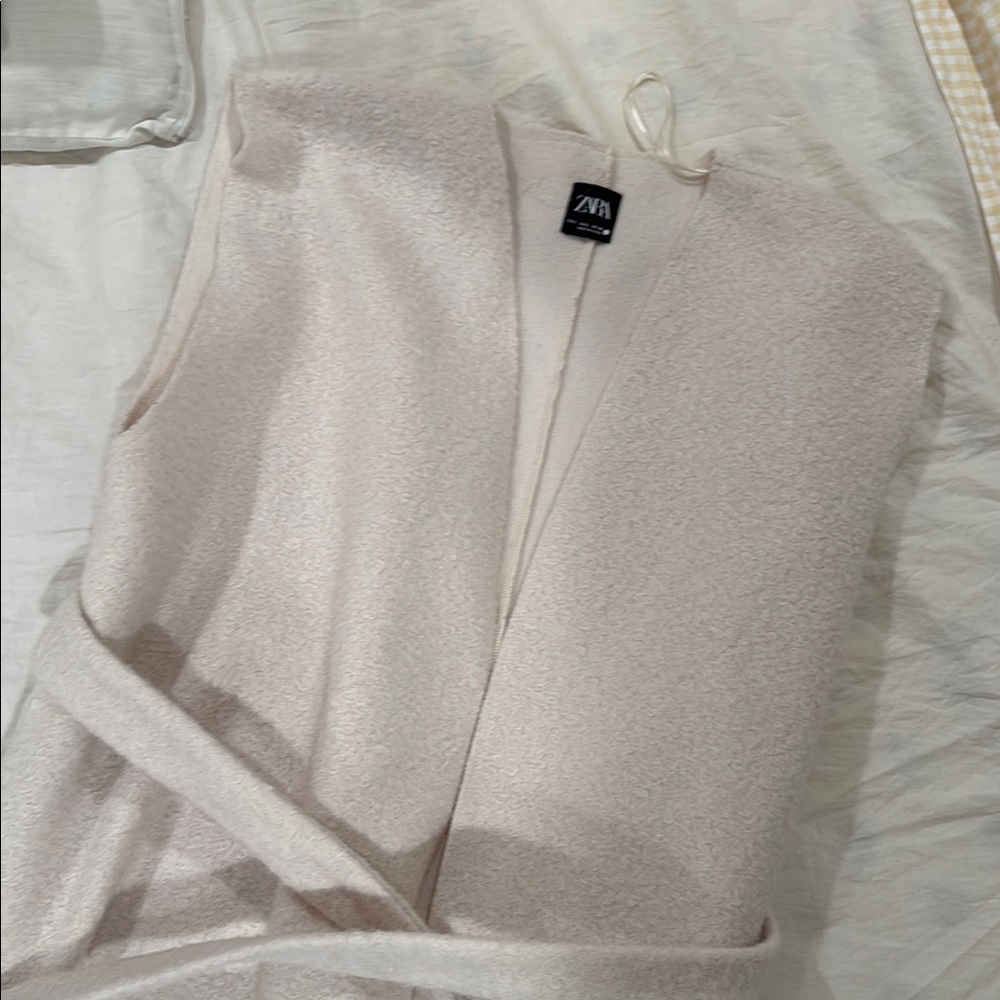 Zara Beige Sleeveless Wrap Vest